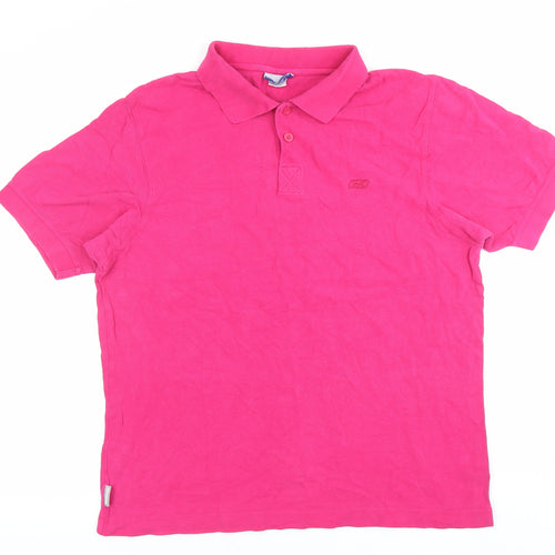 Reebok Men's Pink XL Polo Shirt Short Sleeve 100% Cotton Casual
