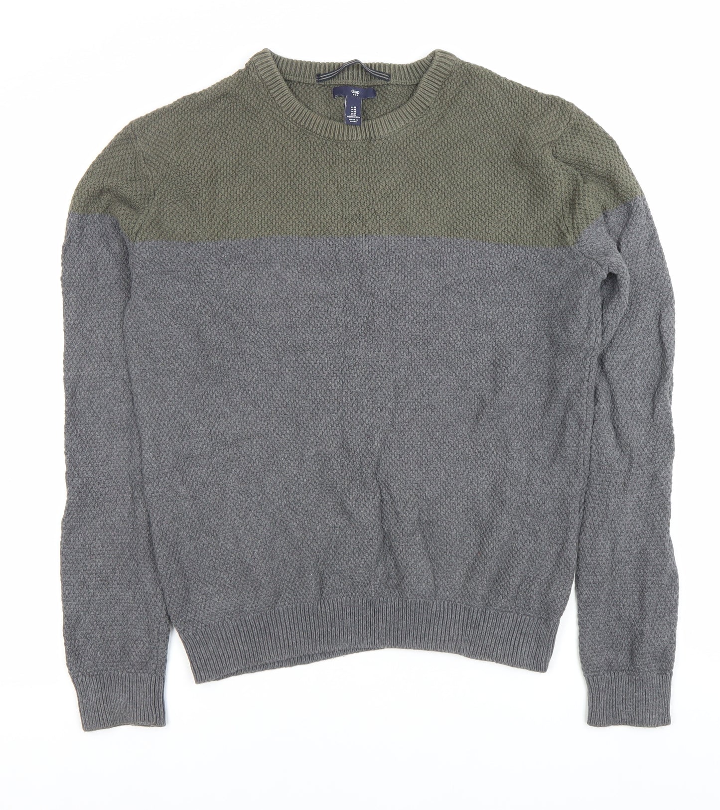 Gap Men’s Grey Cotton Crew Neck Pullover Jumper M Regular Fit