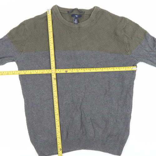 Gap Men’s Grey Cotton Crew Neck Pullover Jumper M Regular Fit