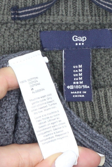 Gap Men’s Grey Cotton Crew Neck Pullover Jumper M Regular Fit