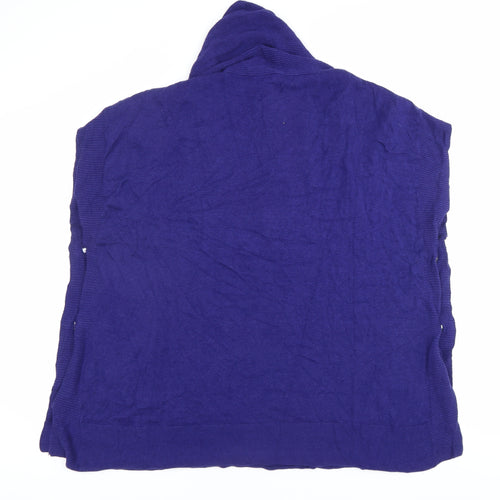Virtuelle Women's Blue Sleeveless Knit Tunic Blouse L Cowl Neck