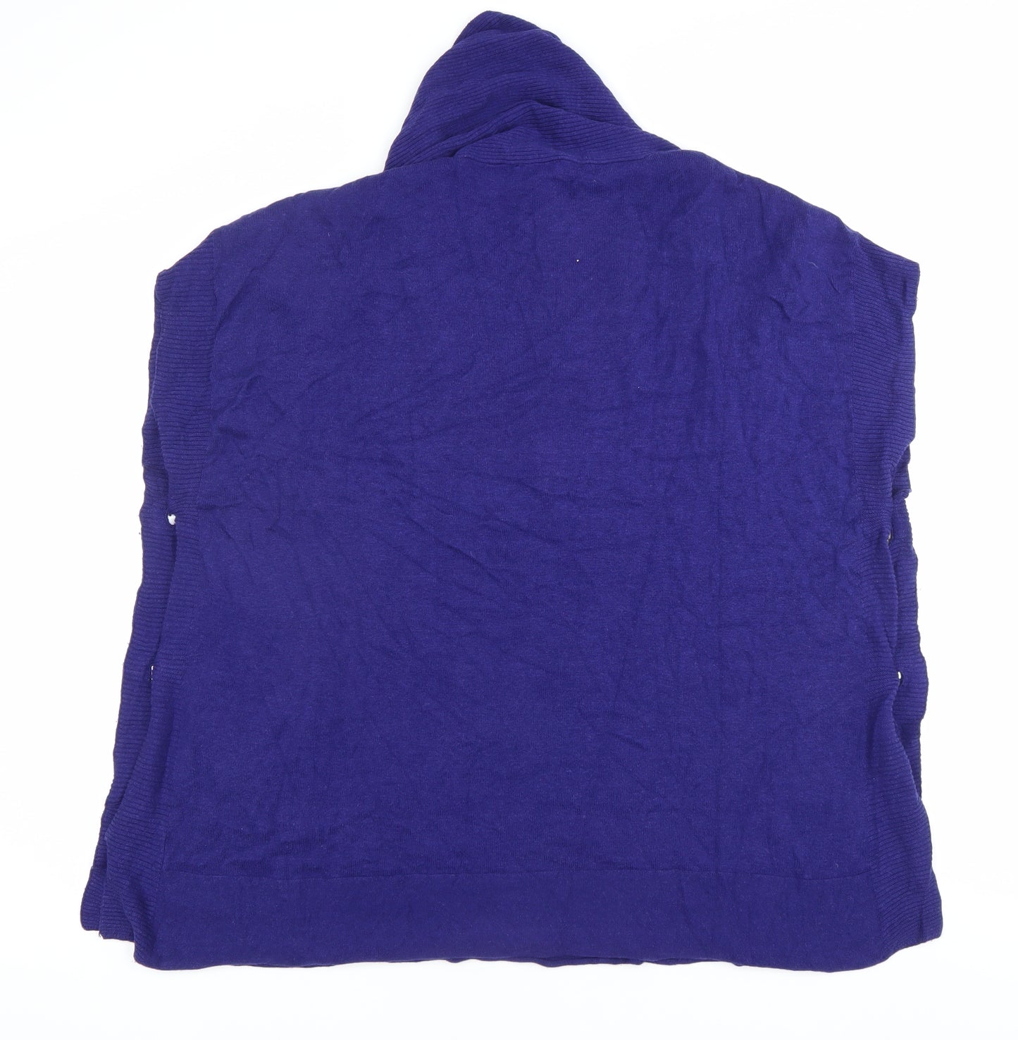 Virtuelle Women's Blue Sleeveless Knit Tunic Blouse L Cowl Neck
