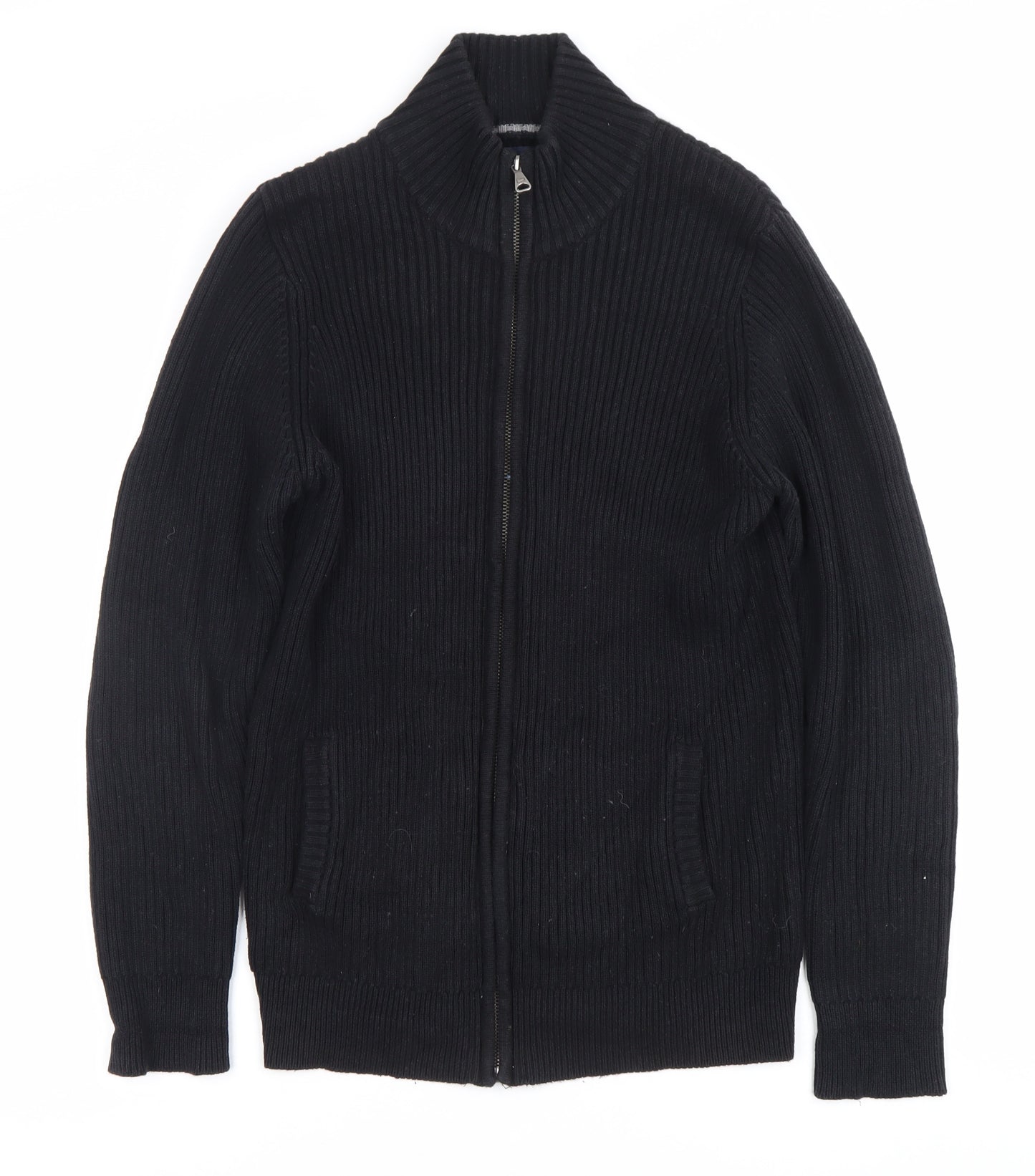 Marks and Spencer Men’s Black Full Zip Cotton Jumper Size S