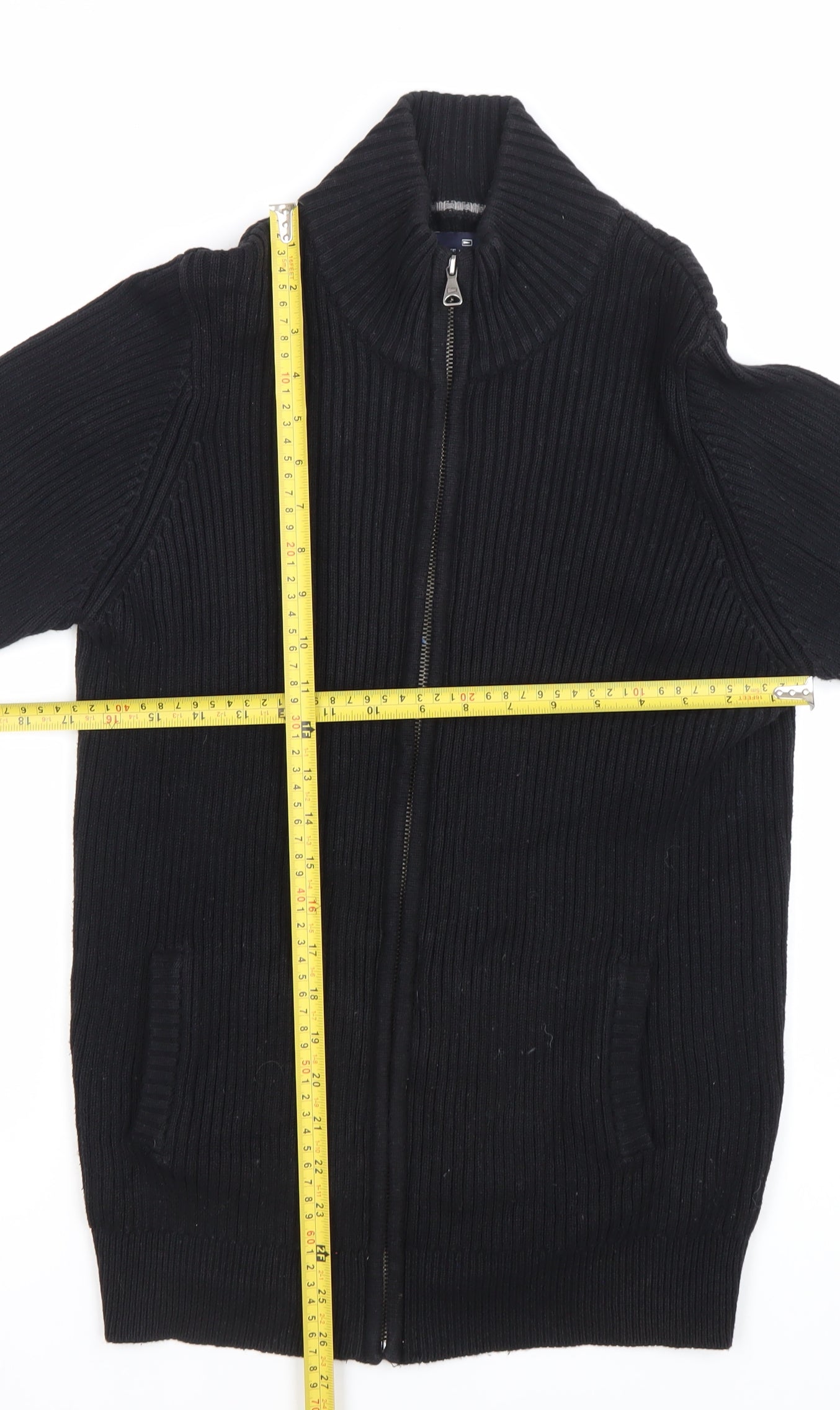 Marks and Spencer Men’s Black Full Zip Cotton Jumper Size S