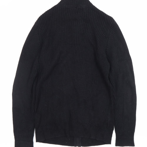 Marks and Spencer Men’s Black Full Zip Cotton Jumper Size S