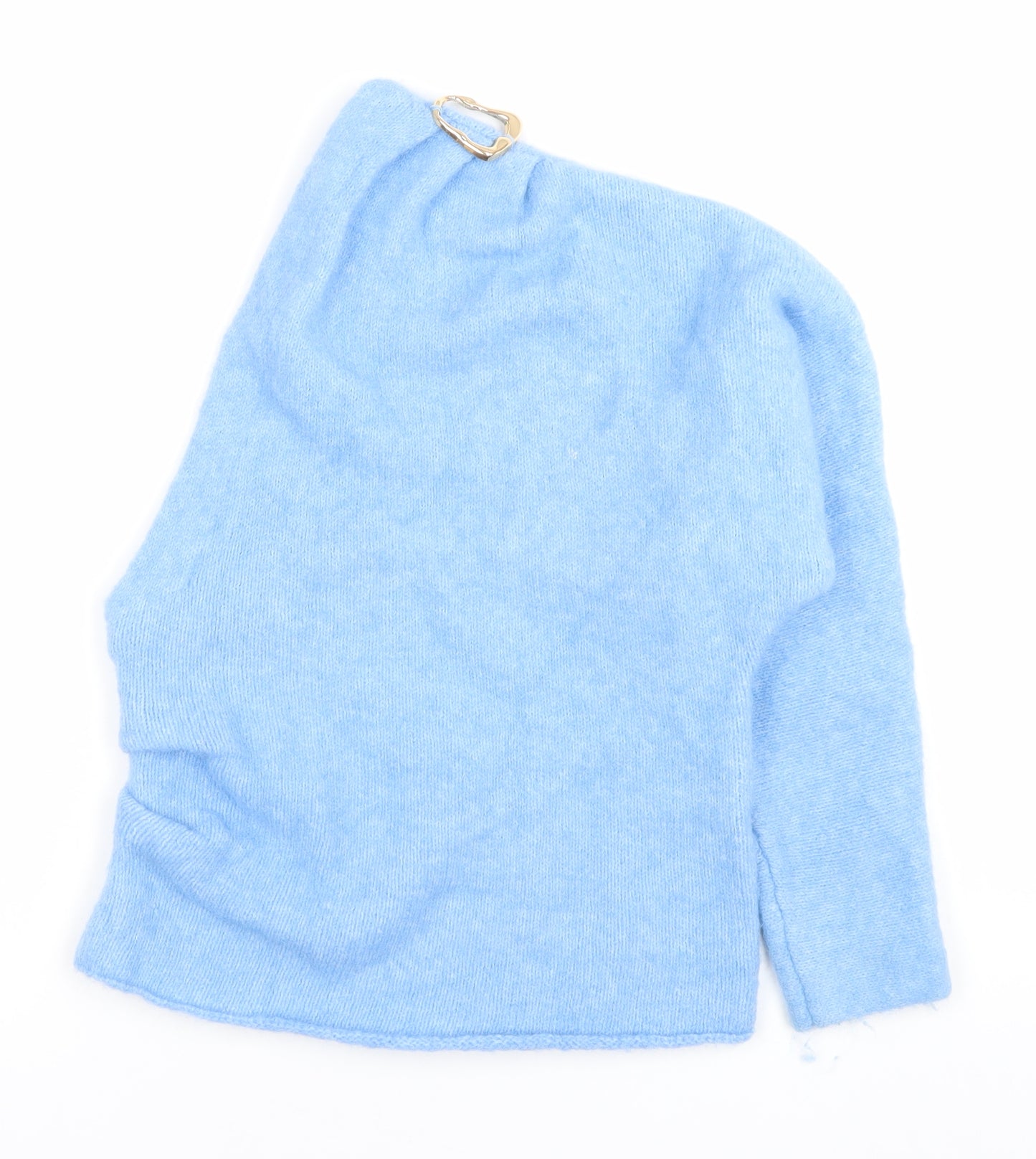 Zara Women's Blue One Shoulder Pullover Jumper Size S