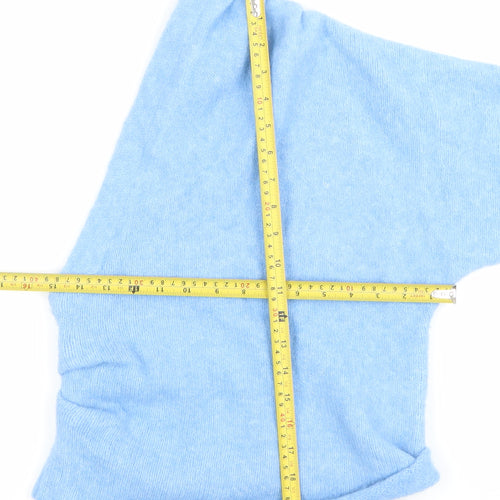 Zara Women's Blue One Shoulder Pullover Jumper Size S