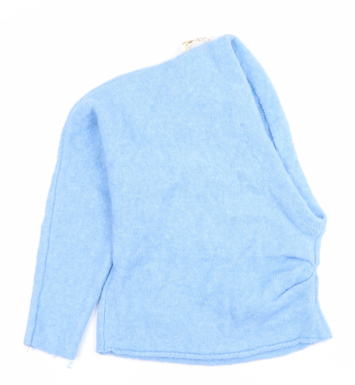 Zara Women's Blue One Shoulder Pullover Jumper Size S
