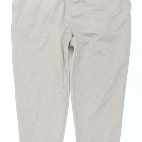 Zara Women’s Beige XL Tapered Trousers with Drawstring Waist