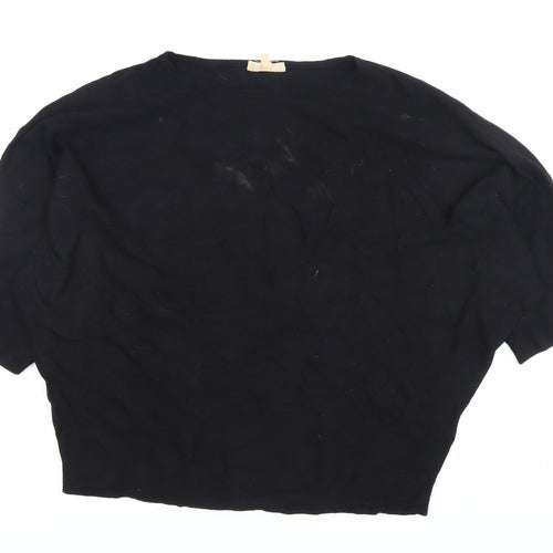 Phase Eight Women’s Black L Boat Neck Lightweight Blouse 3/4 Sleeve