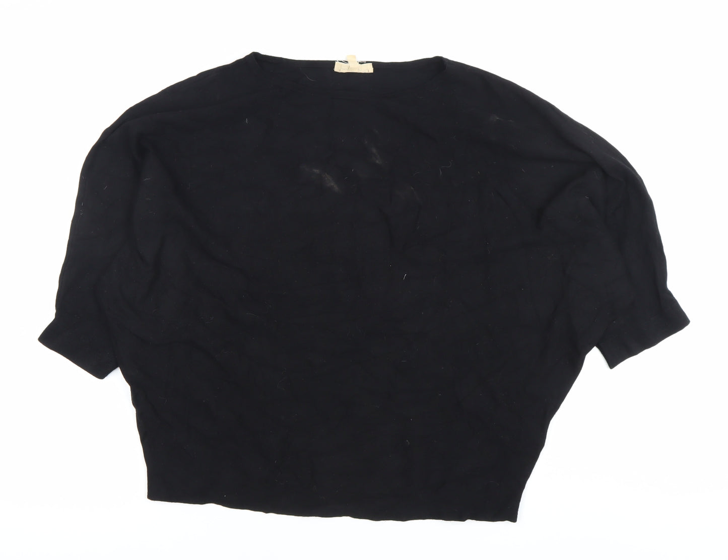 Phase Eight Women’s Black L Boat Neck Lightweight Blouse 3/4 Sleeve