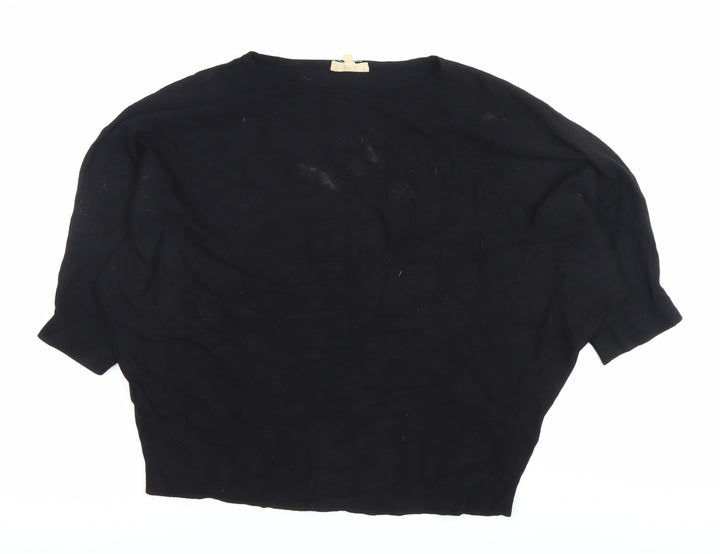 Phase Eight Women’s Black L Boat Neck Lightweight Blouse 3/4 Sleeve