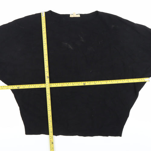 Phase Eight Women’s Black L Boat Neck Lightweight Blouse 3/4 Sleeve