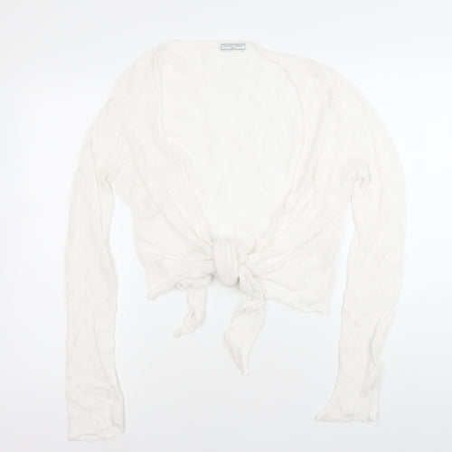 The White Company Women's White L Open-Knit Linen Cardigan