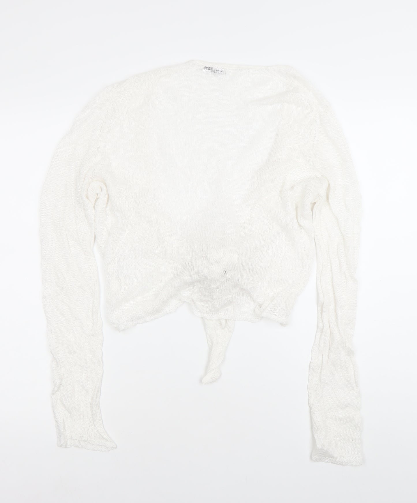 The White Company Women's White L Open-Knit Linen Cardigan
