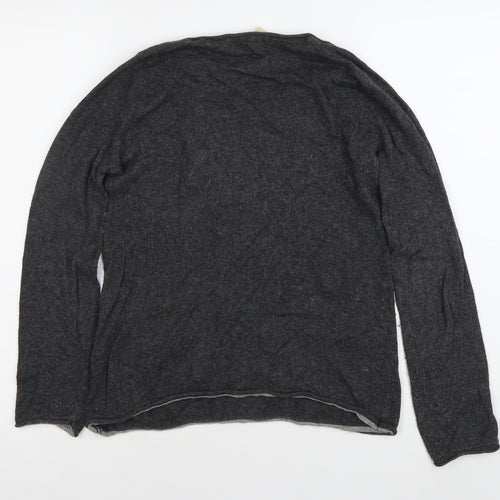 White Stuff Womens Grey Size 8 Scoop Neck Long Sleeve Knit Jumper