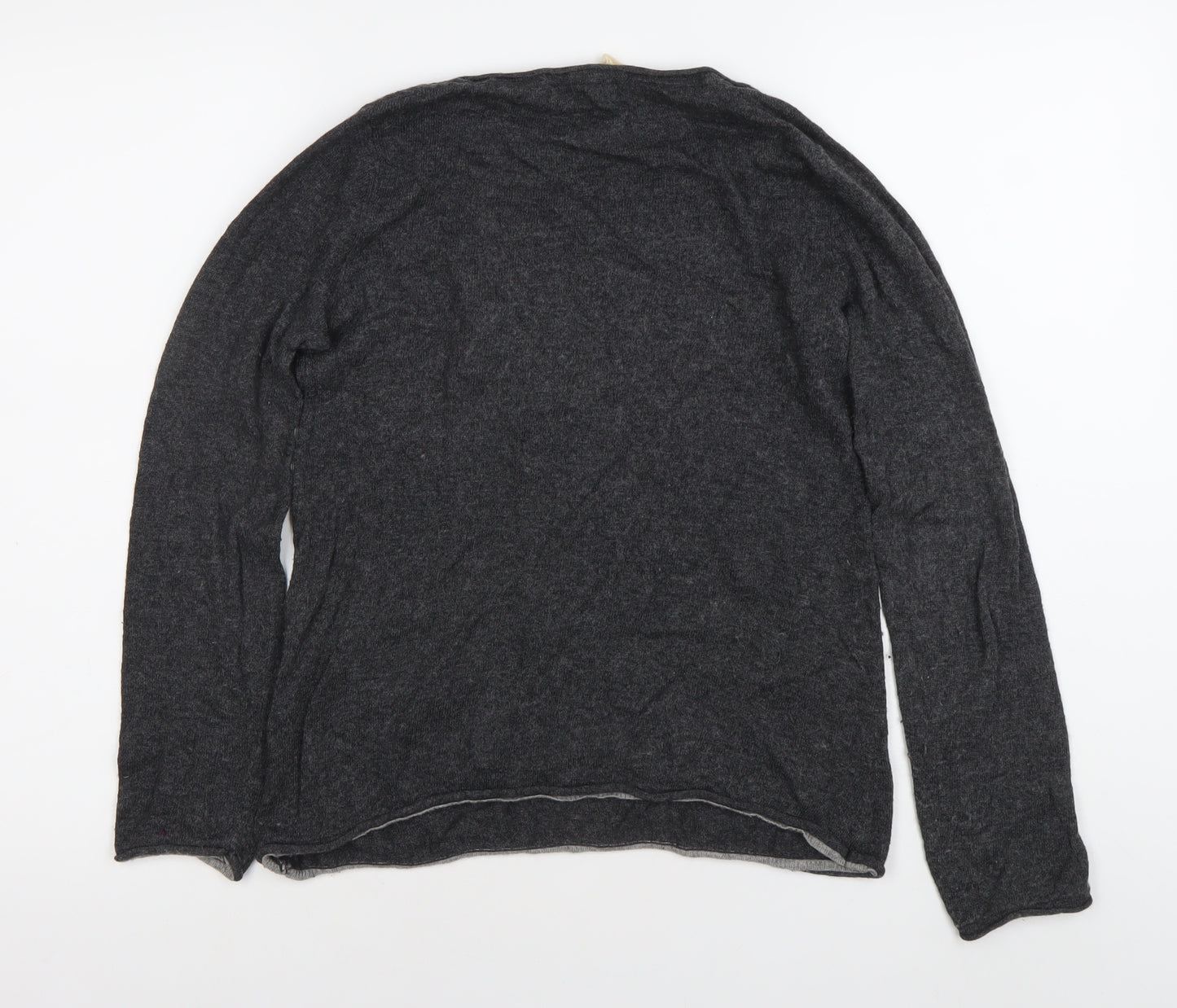 White Stuff Womens Grey Size 8 Scoop Neck Long Sleeve Knit Jumper
