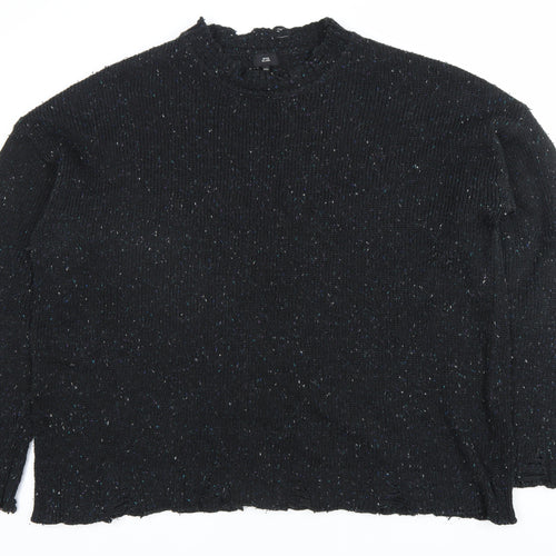 River Island Women’s Black Wool Blend Chunky Knit Jumper 2XL
