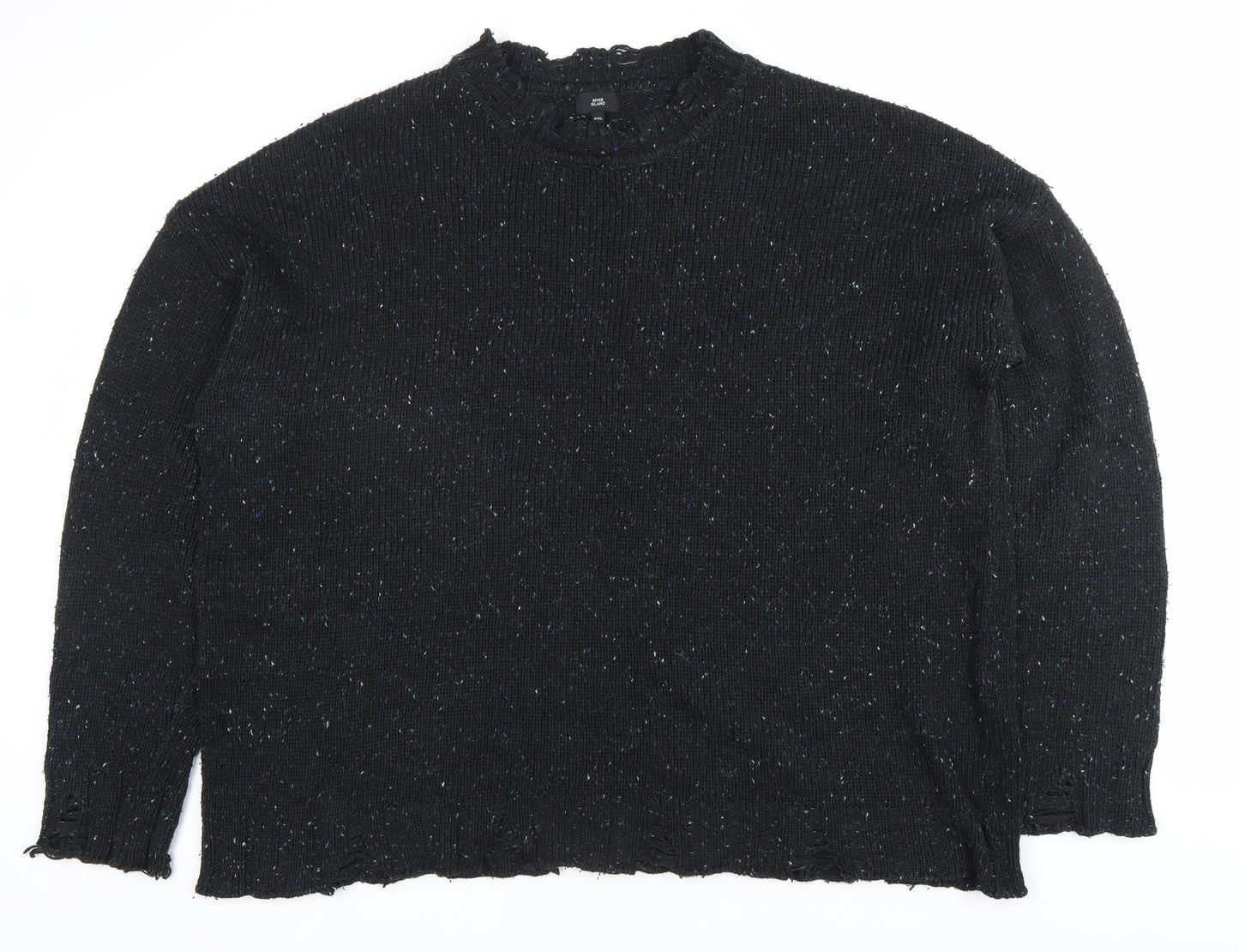 River Island Women’s Black Wool Blend Chunky Knit Jumper 2XL