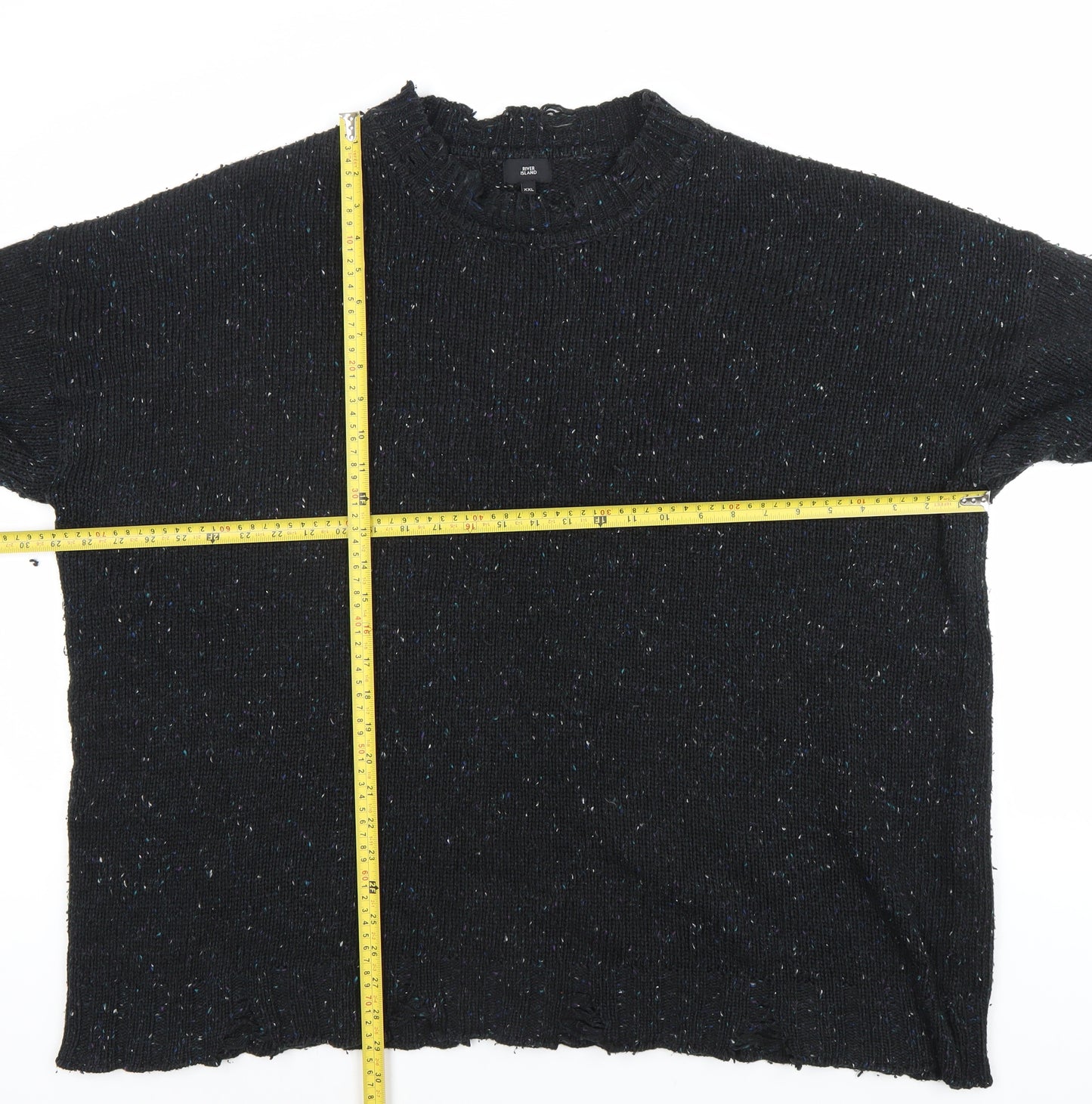 River Island Women’s Black Wool Blend Chunky Knit Jumper 2XL