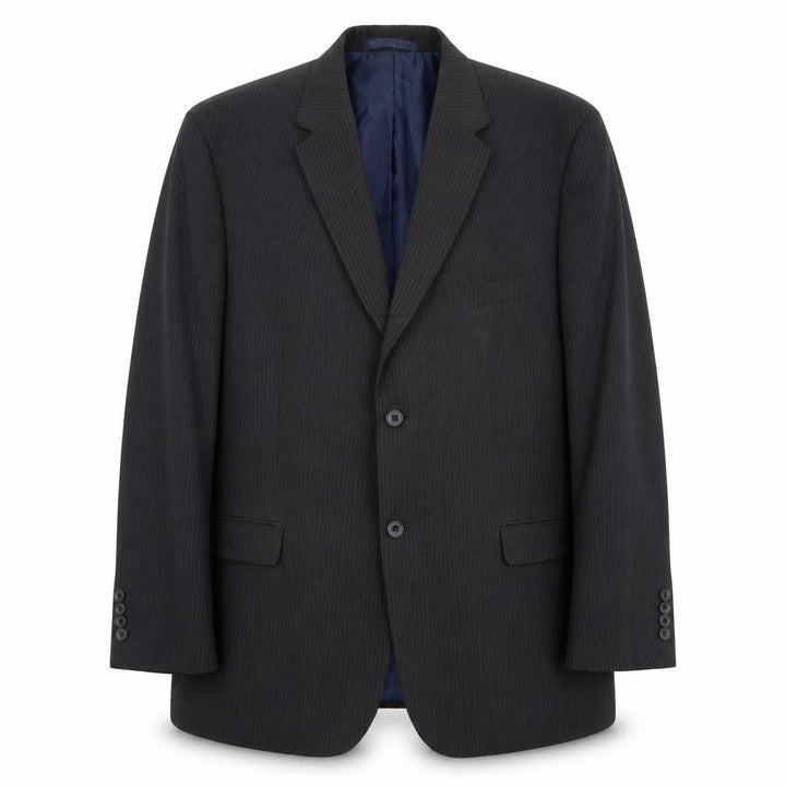 Front view of Greenwoods Men’s Black Pinstripe Blazer Jacket 40 Chest Regular Fit