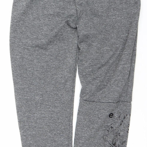 Adidas Boys Grey 13-14Y Tapered Joggers Quick Dry Zip Pockets