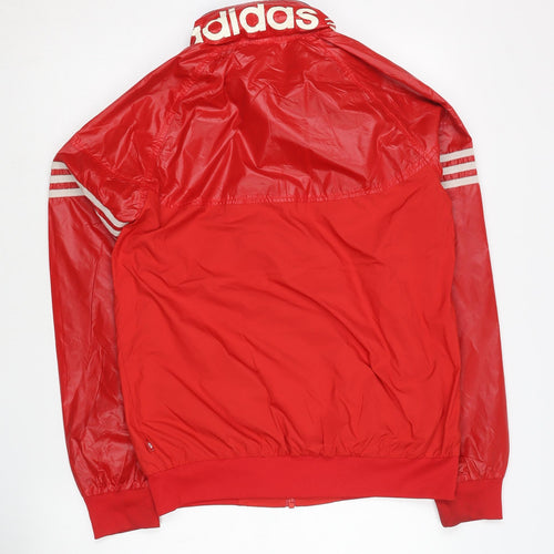 Adidas Men's Red M Track Jacket Full Zip Lightweight Sports