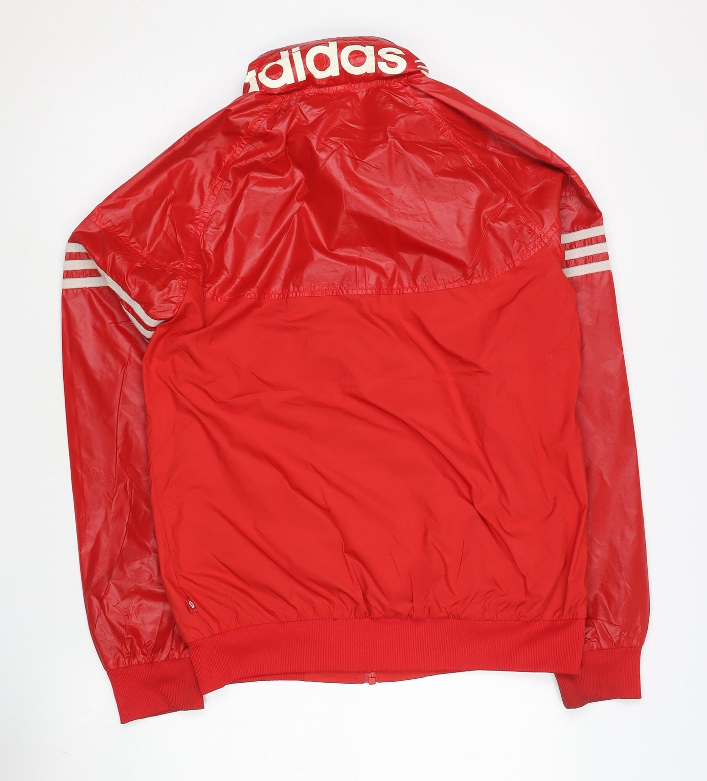 Adidas Men's Red M Track Jacket Full Zip Lightweight Sports