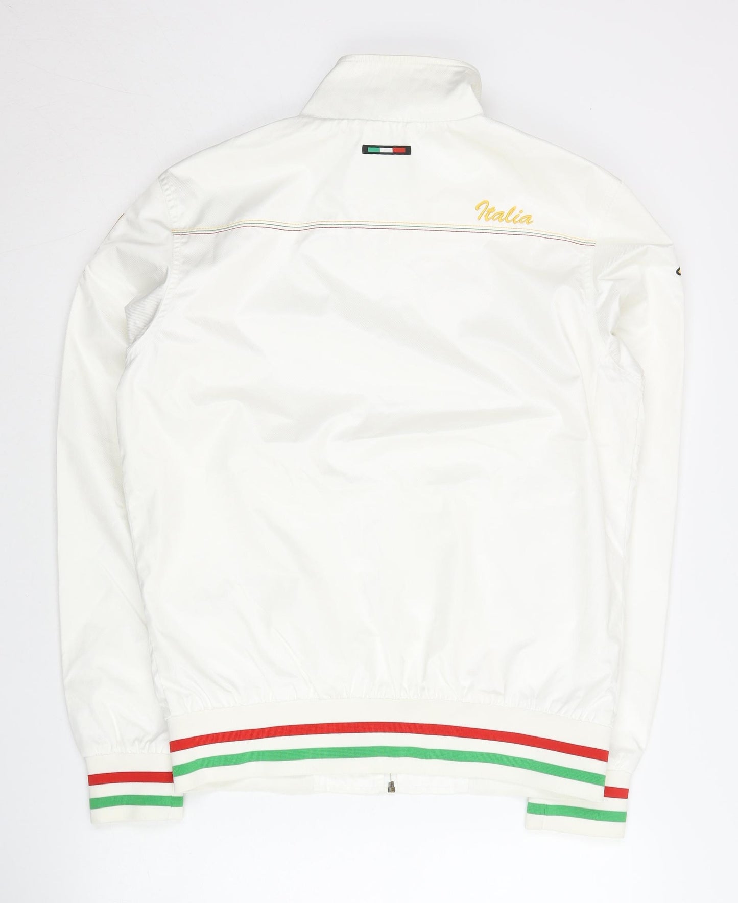 Kappa Men's White Italia Track Jacket S Regular Fit Full Zip Lightweight