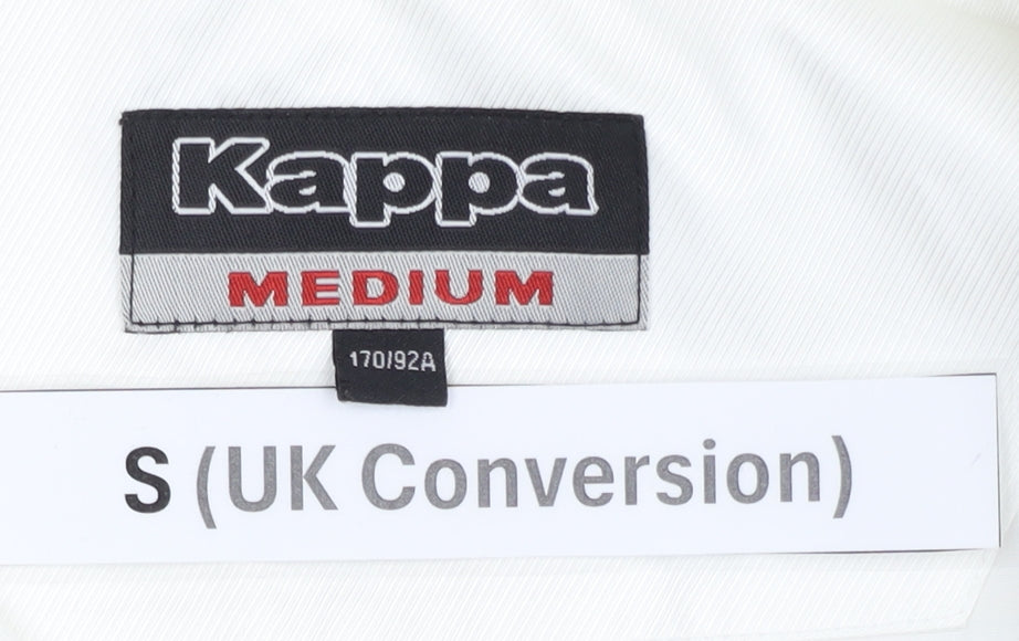 Kappa Men's White Italia Track Jacket S Regular Fit Full Zip Lightweight