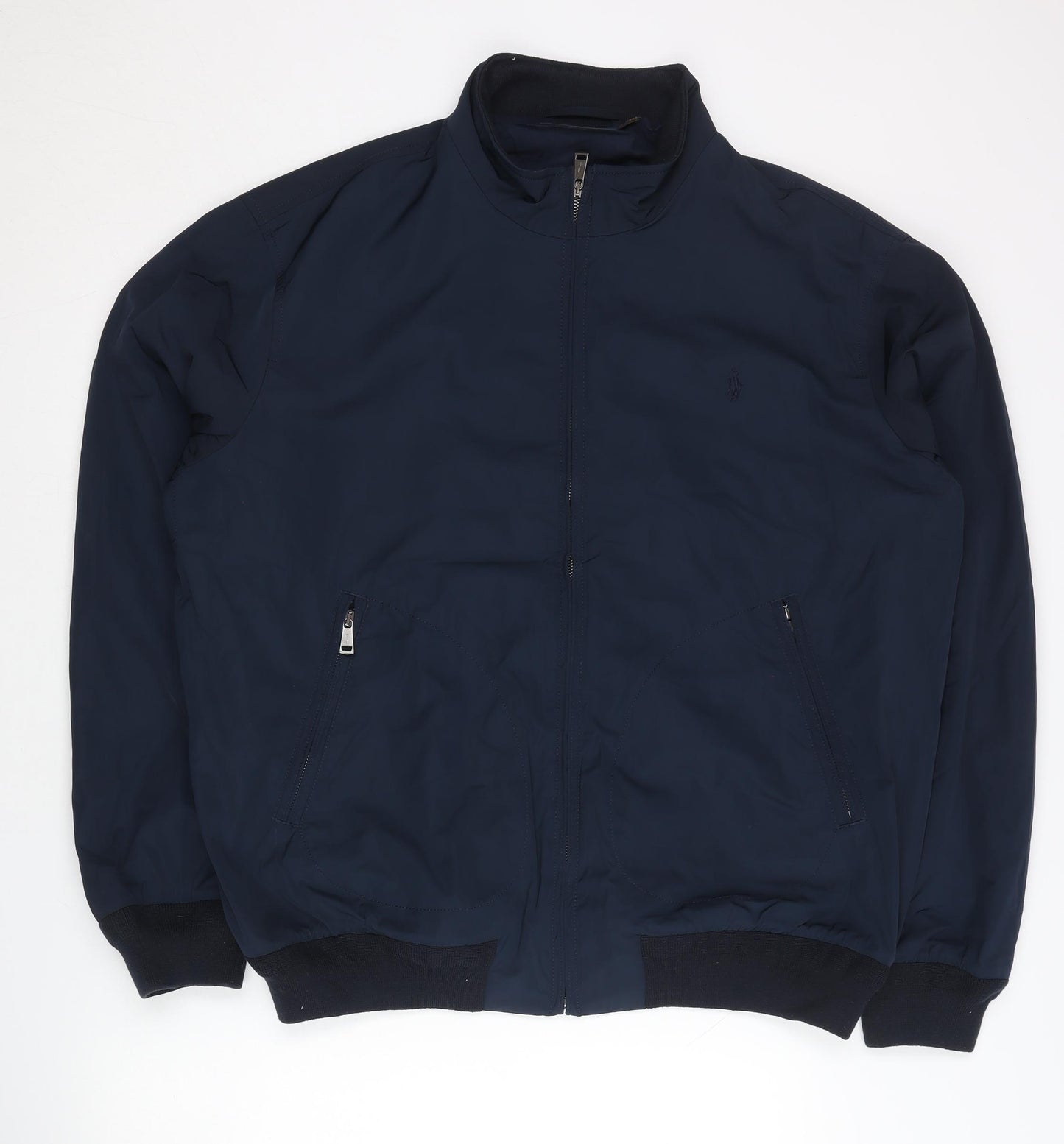 Ralph Lauren Men's Blue XL Basic Jacket Full Zip Casual Woven Polyester