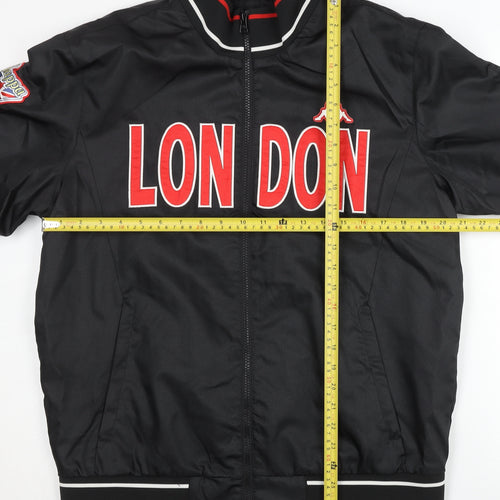 Kappa Men's Black L London Track Jacket Full Zip Stand-Up Collar