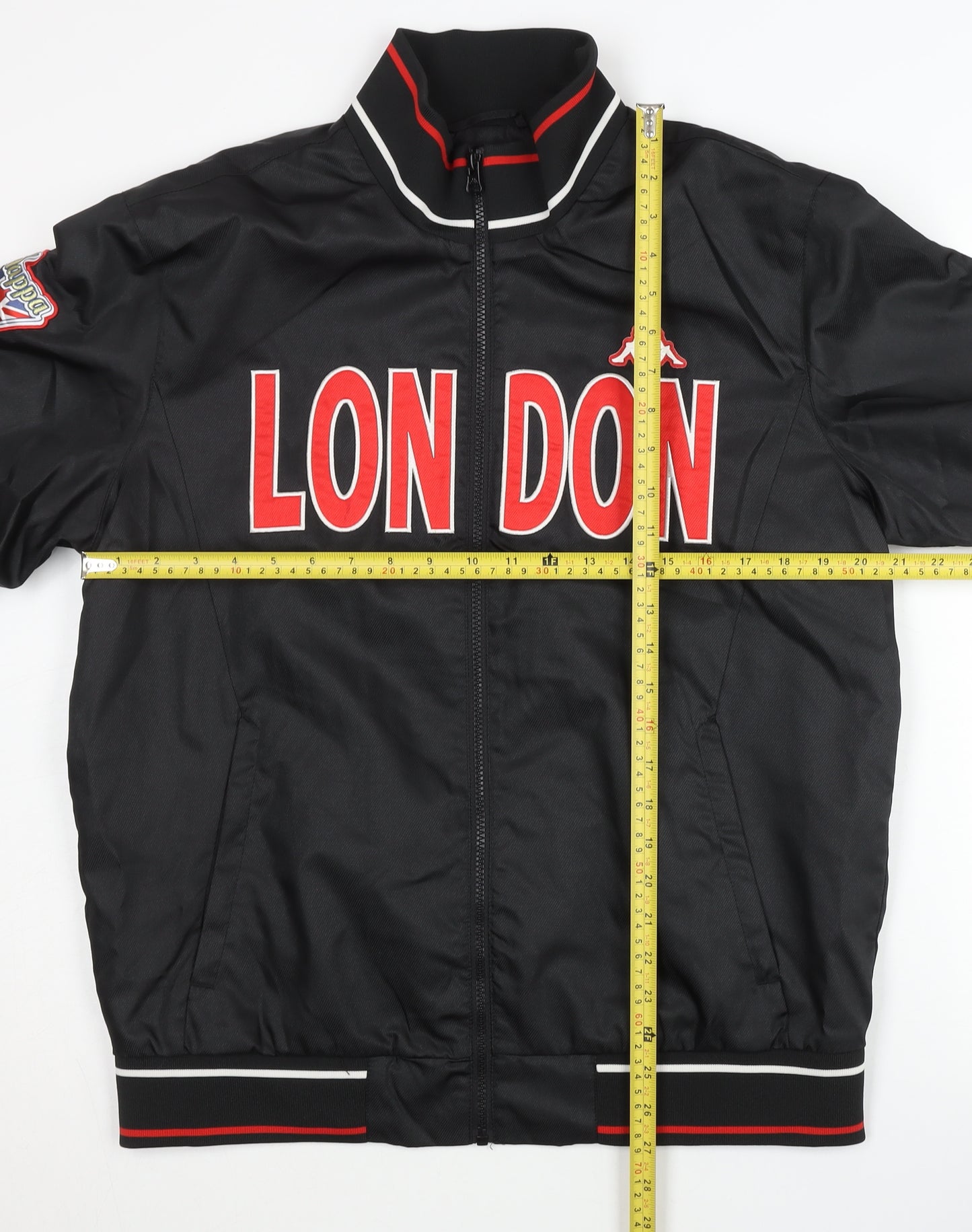 Kappa Men's Black L London Track Jacket Full Zip Stand-Up Collar