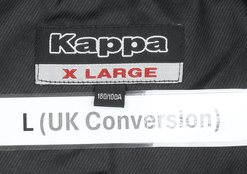 Kappa Men's Black L London Track Jacket Full Zip Stand-Up Collar