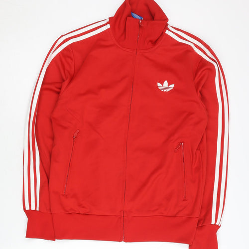 Adidas Men’s Red Full Zip Track Jacket L Sportswear Polyester