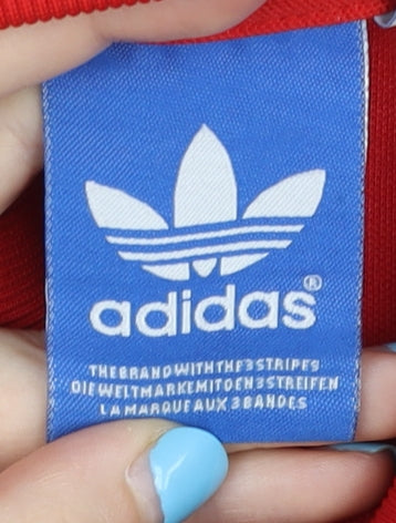 Adidas Men’s Red Full Zip Track Jacket L Sportswear Polyester