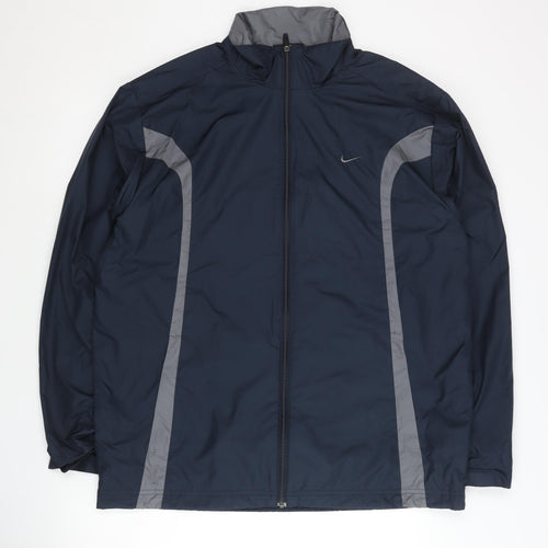 Nike Men's Blue L Regular Fit Track Jacket Lightweight Polyester