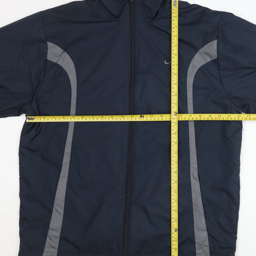 Nike Men's Blue L Regular Fit Track Jacket Lightweight Polyester