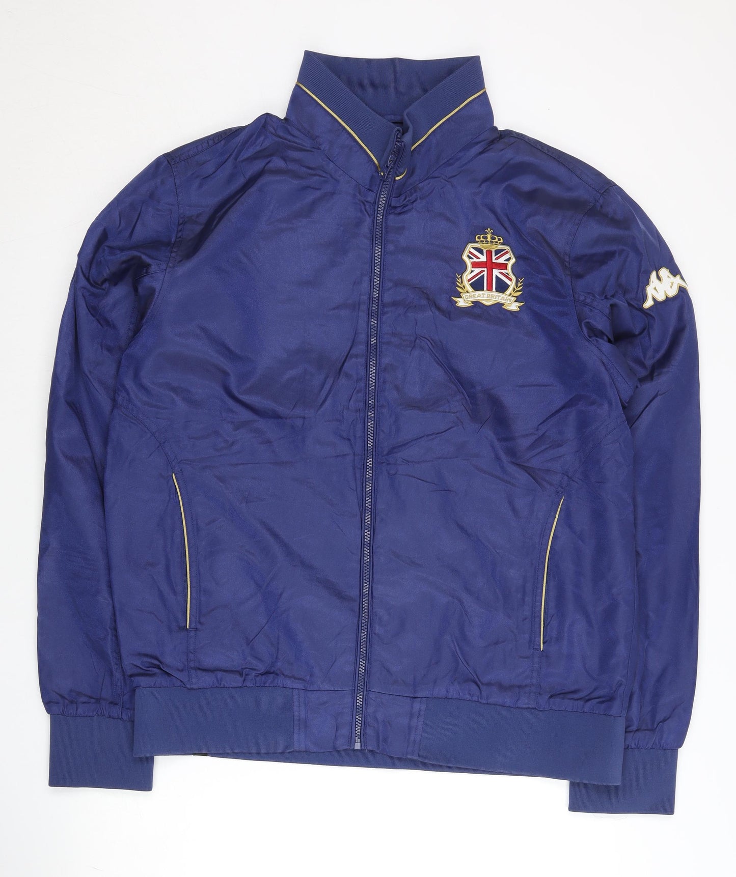 Kappa Men's Blue L Track Jacket Great Britain Embroidered Lightweight