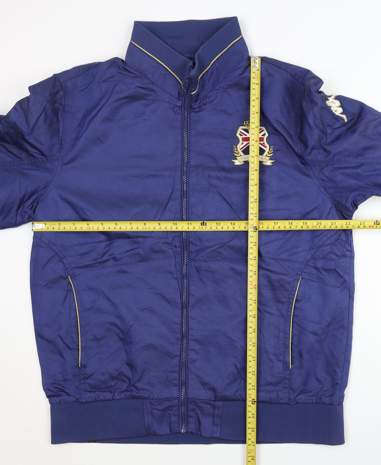 Kappa Men's Blue L Track Jacket Great Britain Embroidered Lightweight