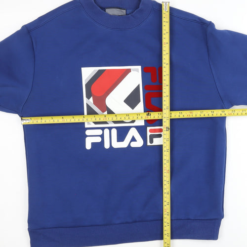 Fila Unisex Blue M Pullover Sweatshirt Crew Neck Logo Graphic