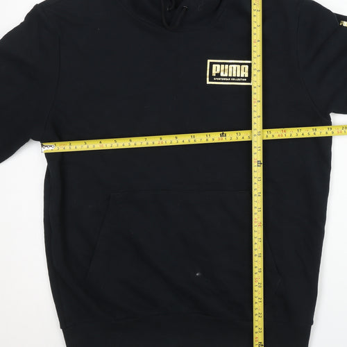 Puma Men's Black Pullover Hoodie S Fleece Sportswear Logo
