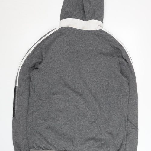 Adidas Men's Grey Pullover Hoodie M Regular Fit Sports Jersey