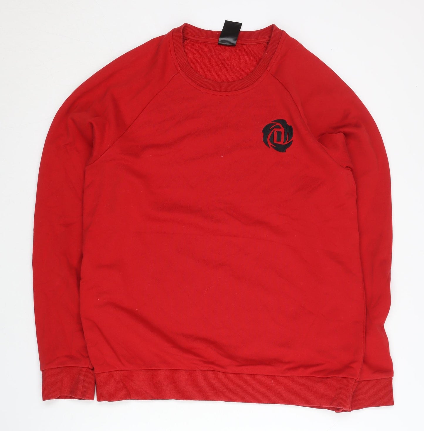 Adidas Men’s Red Pullover Sweatshirt L Logo Jersey Cotton Blend