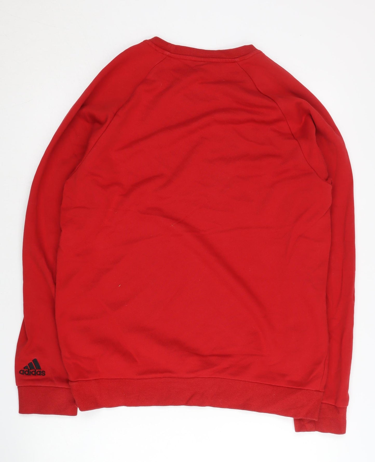 Adidas Men’s Red Pullover Sweatshirt L Logo Jersey Cotton Blend