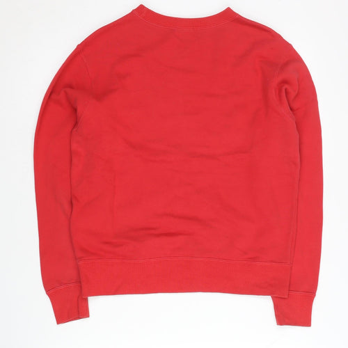 Champion Women's Red Small Pullover Sweatshirt Logo Print Cotton