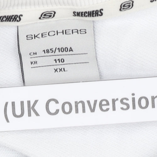 Skechers Men’s White L Pullover Sweatshirt Graphic Logo Jersey