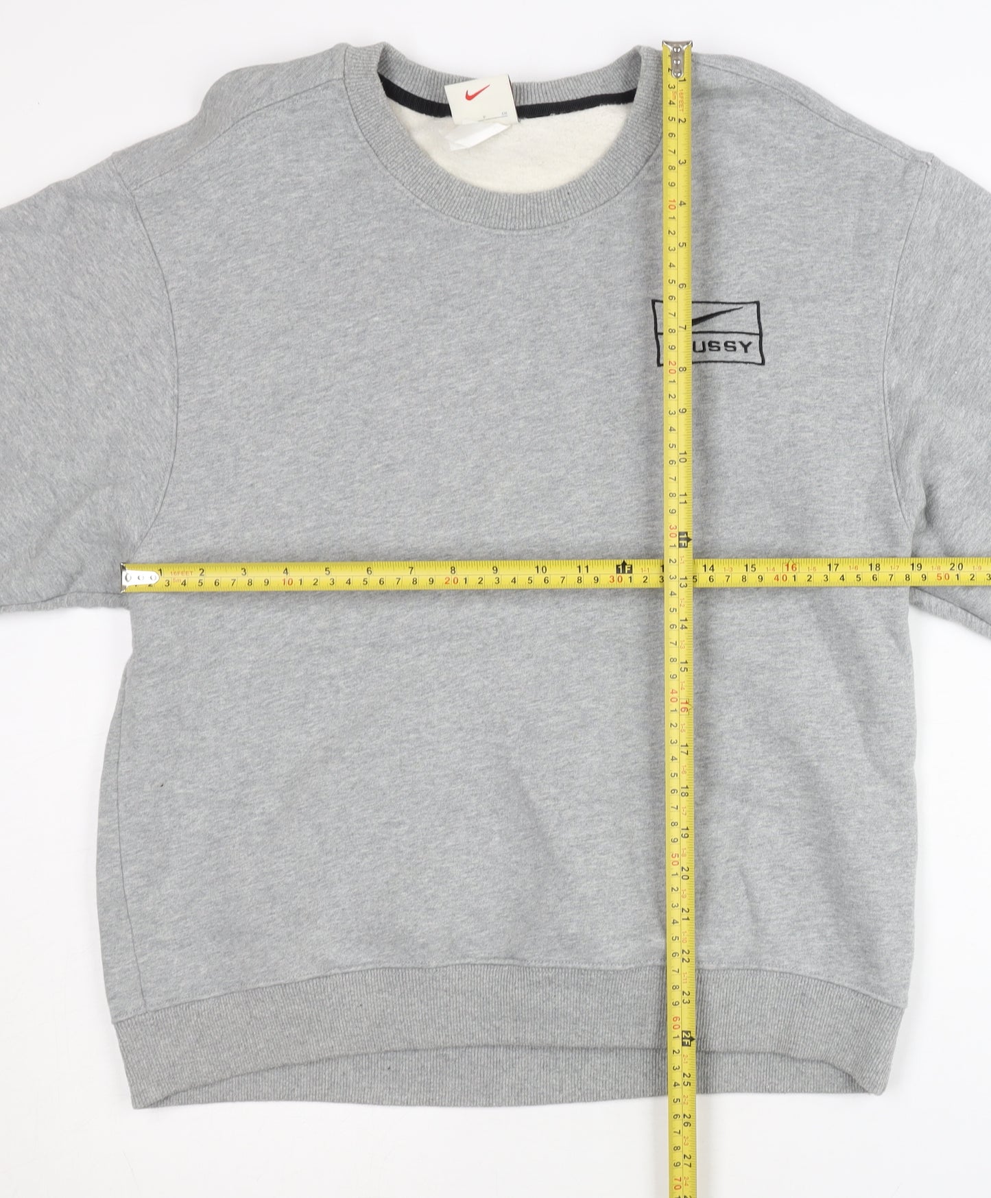 Nike Men’s Grey Crew Neck Pullover Sweatshirt S Logo Excellent