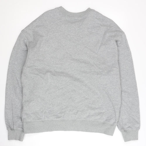 Nike Stussy Mens Grey Cotton Pullover Sweatshirt Size S