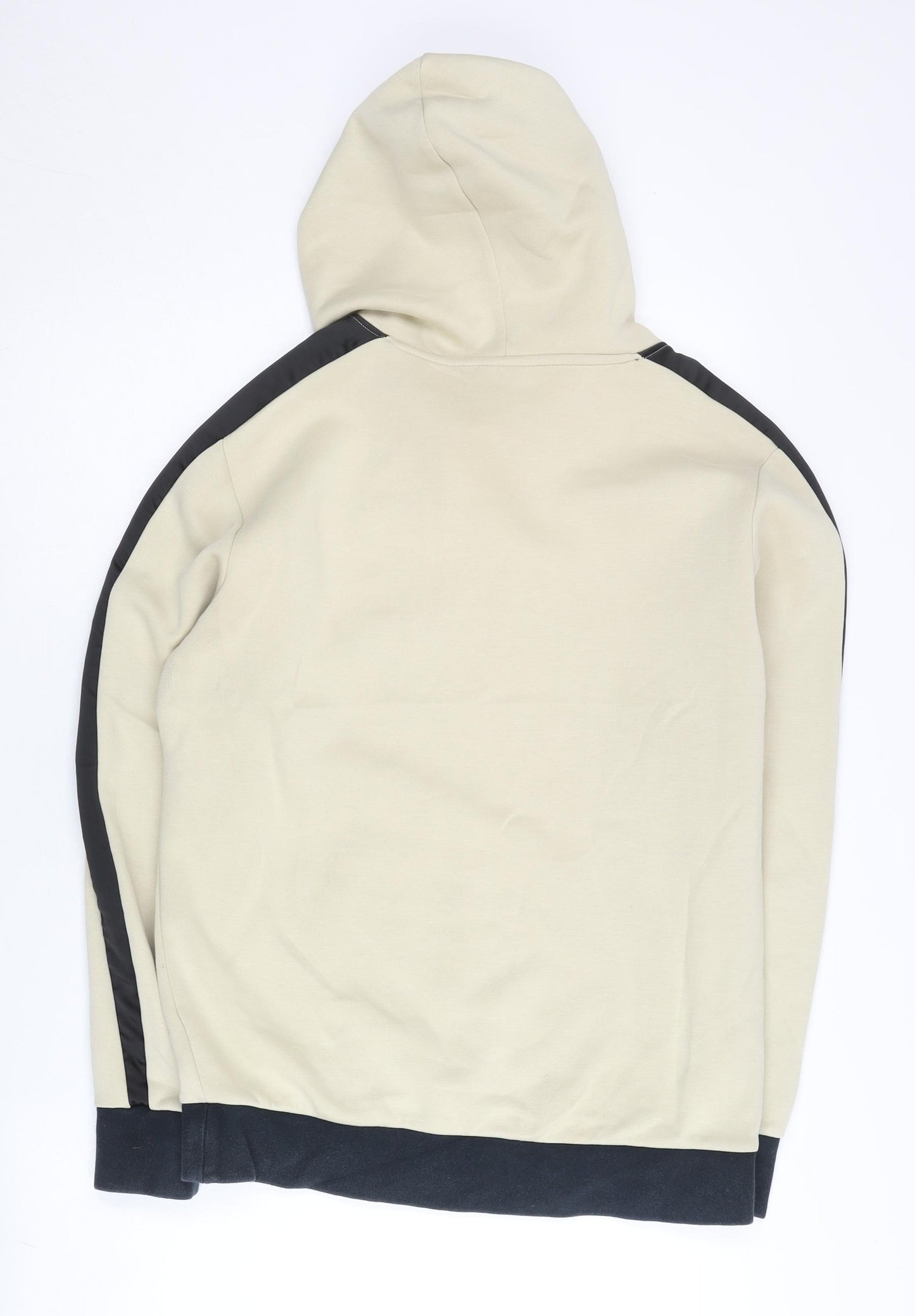 Puma Men’s Beige Pullover Hoodie Small Logo Sports Kangaroo Pocket